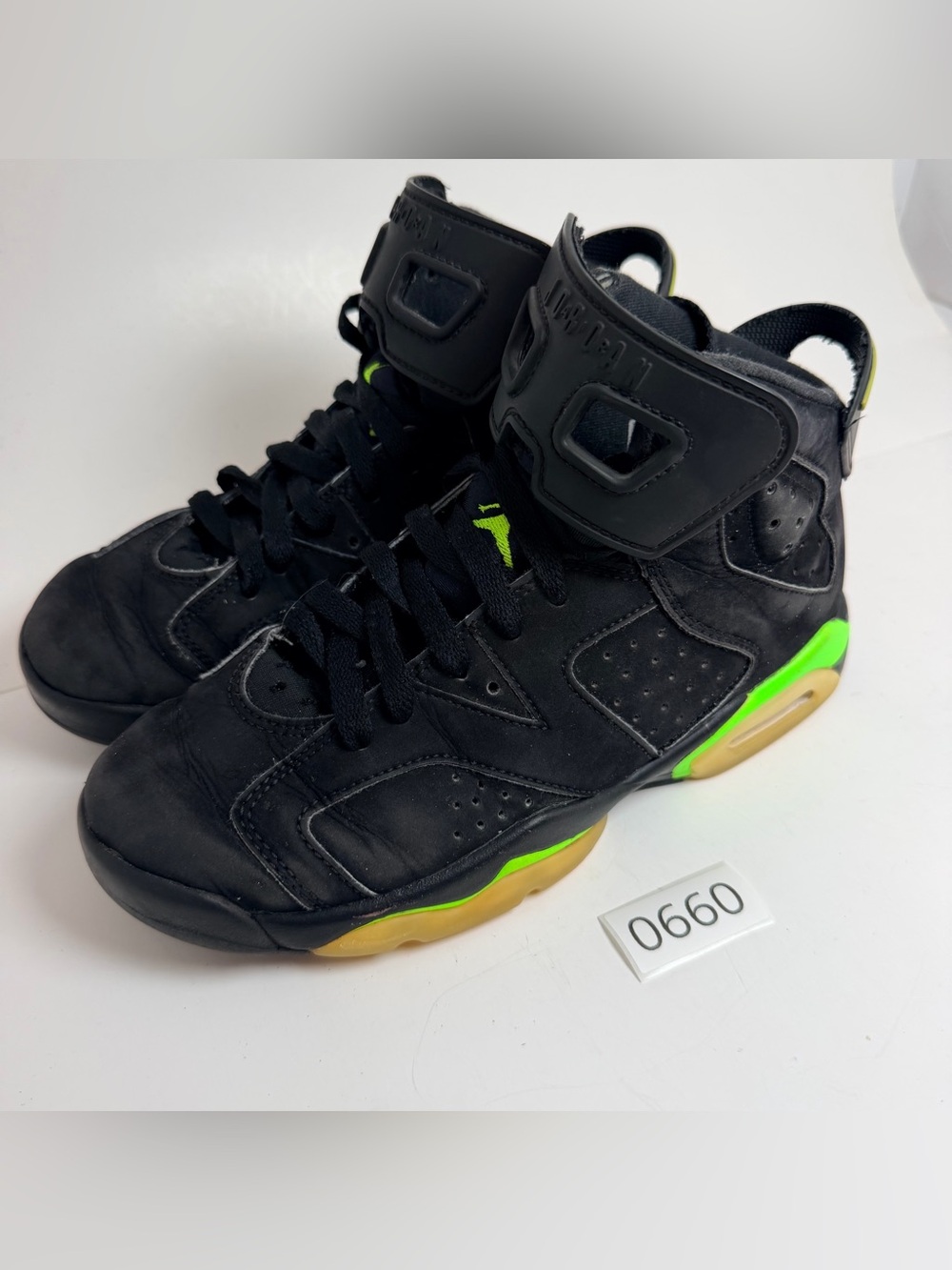 Nike Black Kids' High-Top Sneakers with Neon Green Accents